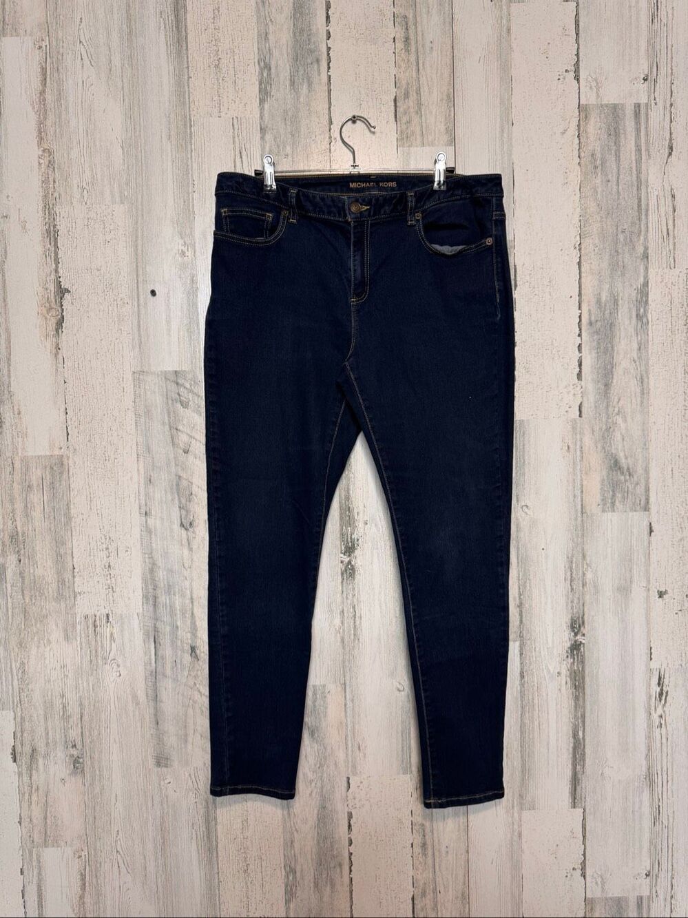 Michael Kors Izzy Skinny Jeans Womens 12 Dark Wash Stretch Denim Pants
